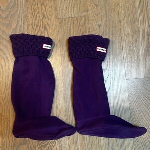Hunter Rain Boot Tall Purple Socks